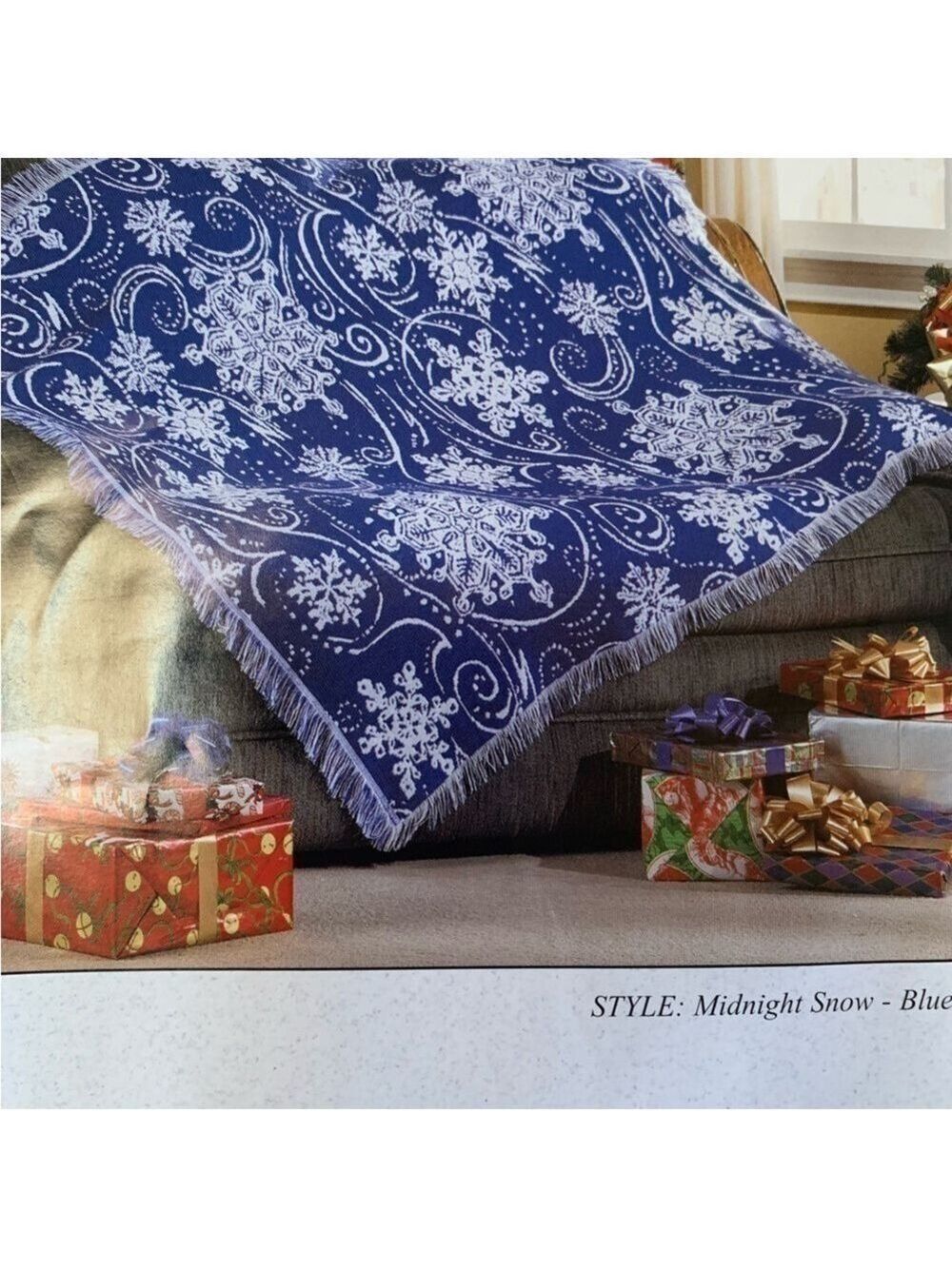 Mohawk Double Woven Jacquard Throw Snowflake Print